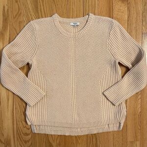 Madewell Hexcomb Texture Sweater Knit Blush/Cream Color Sz XL women’s